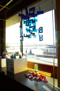 Sculptures in window
